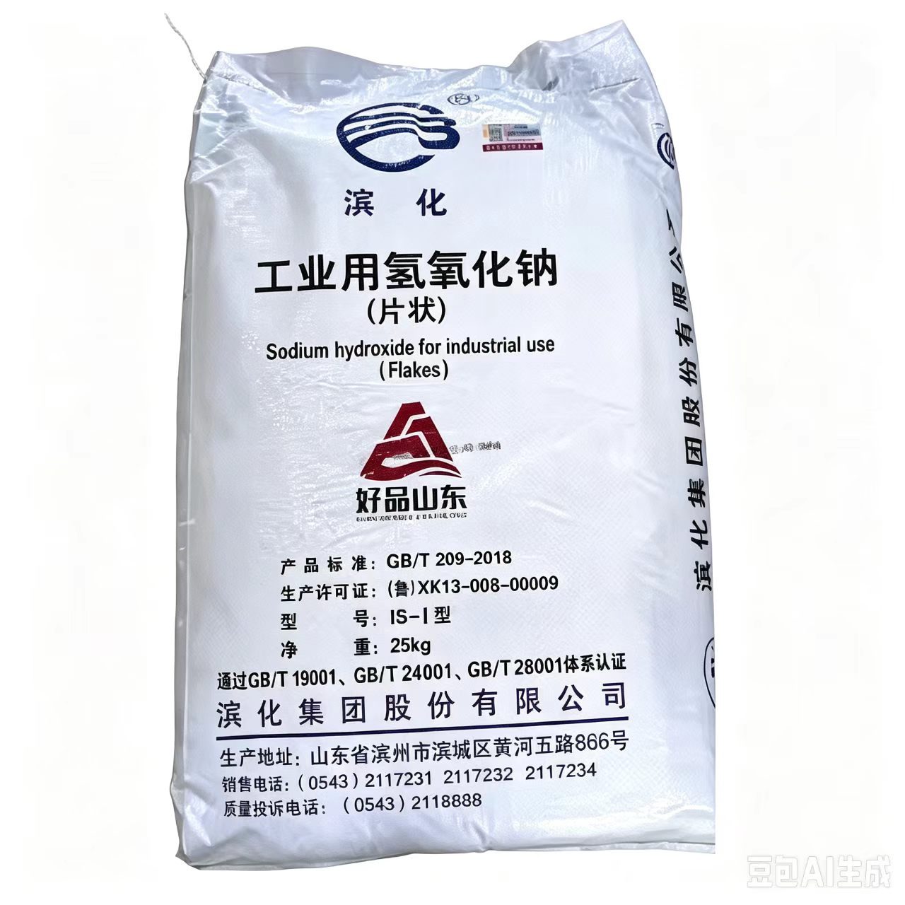 片碱 99% 工业级，25KG，山东滨化